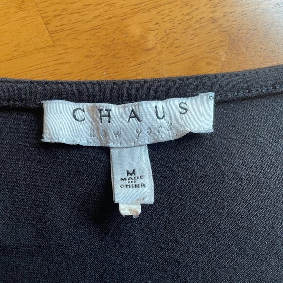 Size Medium Chaus New York black top with high/low hem - Picture 7 of 9